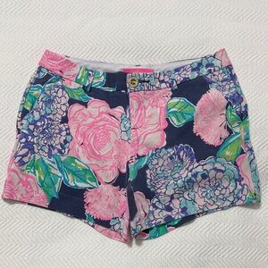 Lilly Pulitzer Pink and Blue Floral High Waist Shorts